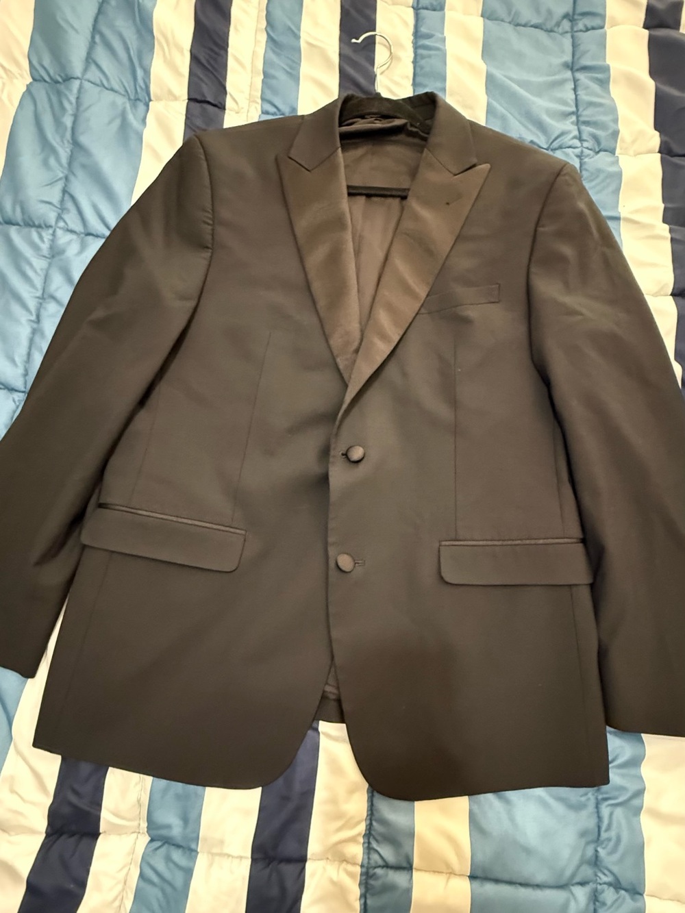 Bar III Black Satin Lapel Tuxedo Blazer